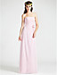  Sheath/ Column Strapless Floor-length Chiffon Bridesmaid/ Wedding Party Dress With A Wrap
