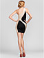  Sheath/Column One Shoulder Short/Mini Rayon Faddish Bandage Dress