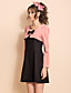  TS Contrast Kleur Two Piece Net als met lange mouwen Jurk