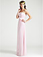  Sheath/ Column Strapless Floor-length Chiffon Bridesmaid/ Wedding Party Dress With A Wrap