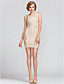  Sheath/Column Jewel Short/Mini Rayon Simple Design Bandage Dress