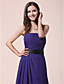  A-line Strapless Floor-length Chiffon Bridesmaid Dress