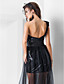  Sheath/Column One Shoulder Asymmetrical Sequined And Tulle Evening Dress
