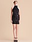  TS Halter Handmade 3D Floral Decor Bodycon Jersey Dress