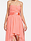  a-lijn strapless asymmetrische chiffon bruidsmeisje jurk