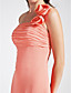  Empire One Shoulder Sleeveless Floor-length Chiffon Wedding Party/Evening Dress