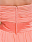  a-lijn strapless asymmetrische chiffon bruidsmeisje jurk