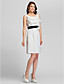  A-line Scoop Knee-length Satin Bridesmaid Dress