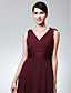  A-line V-neck Sleeveless Knee-length Chiffon Bridesmaid/Wedding Party Dress