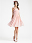  A-line V-neck Sleeveless Knee-length Chiffon Bridesmaid Dress
