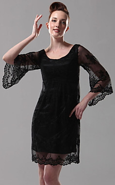 wholesale Lace Satin Sheath/ Column Scoop Short/ Mini Cocktail Dress inspired by Blair in Gossip Girl (FSH0045)