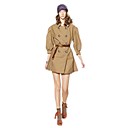 kaki thench manteau court pour les femmes, taille: 2 / 4 / 6 (mj-191) (à partir de 5 unités)-Livrais