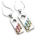 sterling zilveren hanger met multi-color strass (qrj099) (vanaf 3 stuks) gratis verzending