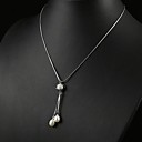 white 3,5 - 4mm een ​​parel hanger met 17 "sterling zilveren ketting