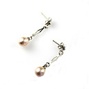 Sterling Silver Dangling Pink 7.5 - 8mm A FW Pearl Earrings S03 (Start From 10 Units) Free Shipping