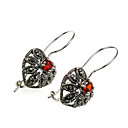 925 Sterling Silver Earrings with Marcasite Filigree Heart FG012 (Start From 5 Units) Free Shipping