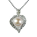 Silver Plated Lavender AA Freshwater Pearl Pendant With Necklace