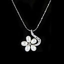 Sterling Silver White AA FW Pearl Pendant Necklace (LQS013)