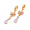 Beautiful Colorful CZ Earring in 18K Gold Plated - CZ Earring SLX-0042(E) (SZY241)