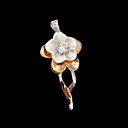 Flower Cubic Zircon CZ Pendant in 925 Sterling Silver (SZY058) (Start From 36 Units) Free Shipping