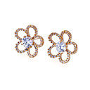 18K Gold Plated Cubic Zirconia Flower Earring - CZ Earring EYX9-0005 (SZY236)