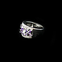 Sterling silver Cubic Zircon Fence Ring - CZ Ring S-0795-Amethyst (SZY134)
