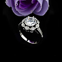 mode zircon cubique anneau plaqué rhodium - cz ring ryx3-0057 cristal (szy120)