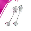 Platinum Flower Cubic Zirconia Dangle Earring - CZ Earring SYX-0322 (SZY423)