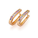Or 18k couleurs zircon cubique earring - boucle d'oreille ezf3 cz - 0001 (szy344)