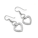Romantic Heart Agaist Heart in Sterling Silver - Silver Earring 4178 (SZY487)