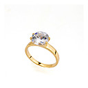 Shining Solitaire Cubic Zirconia Ring in 18K Gold Plated - CZ Ring 80827-26 (SZY317)