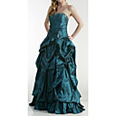 boule-robe sans bretelles parole longueur appliques taffeta robe de soirée / robe de bal (hsx1080)