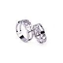 Platinum Cubic Zirconia Lovers Matching Rings - CZ Ring Y004 (SZY501)