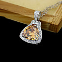 Dazzling Cubic Zirconia Pendant Necklace - Cubic Zirconia Necklace 81004 - 13 Champagne (SZY697)