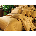 4pcs regina 100% cotone jacquared e ricamare lenzuola comforter set (sbc117)
