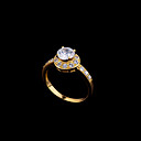 solotaire clair zircon cubique ring - cubic zirconia ring 81026-25 (szy950)
