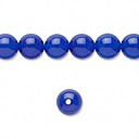 kraal, 16 "Maleisië" jade "(geverfd), kobalt blauw, 8mm rond (begb1863)