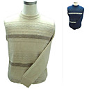 mannen blauw / beige 100% kasjmier met lange mouwen ronde hals trui. (Yrs055)