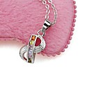 Platinum Cubic Zirconia Necklace - CZ Necklace 80917-14 Colorful (SZY507)