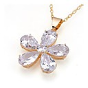 Amazing Flower Cubic Zirconia Pendant Necklace - Cubic Zirconia Necklace 80927-18 (SZY699)