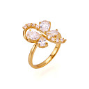 Diamond Butterfly Platinum Ring - Cubic Zirconia Ring RLX3-0011 (SZY1196