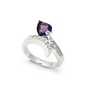 Sweet Heart Cubic Zirconia Ring - Sterling Silver Ring r2136 Purple (SZY1108)
