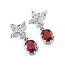 Mode Sterling Silber Rubin Ohrring Drop-Silber-Ohrringe e22107 (szy1280)