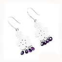Sterling Silver Classical  Amethyst CZ Earring -Sterling Silver Earring e22724 (SZY1429)