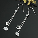 Sterling Silver Elegant Sun and Moon CZ Earring-Sterling Silver Earring e22771 (SZY1418)