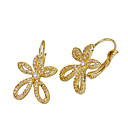 18K Gold Luxury CZ Earring Stud-CZ Earring 90216-22 (SZY1361)