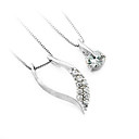 sterling zilver cz paar hangers set-cz collier d24669 (szy1408)