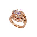 mode 18k plaqué or rose cz ring set - cz ring 90322-05 (szy1630)
