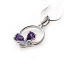 Sterling Silver CZ Butterfly Circle Pendant-Sterling Silver Necklace 11261 (SZY1540)