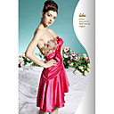 Sheath / Column Strapless Asymmetrical Satin Cocktail Dress / Prom Dress (OFGC0039)